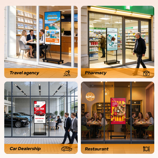 32 43 55 65" 3000 Nits High Brightness Indoor Street Window Digital Signage