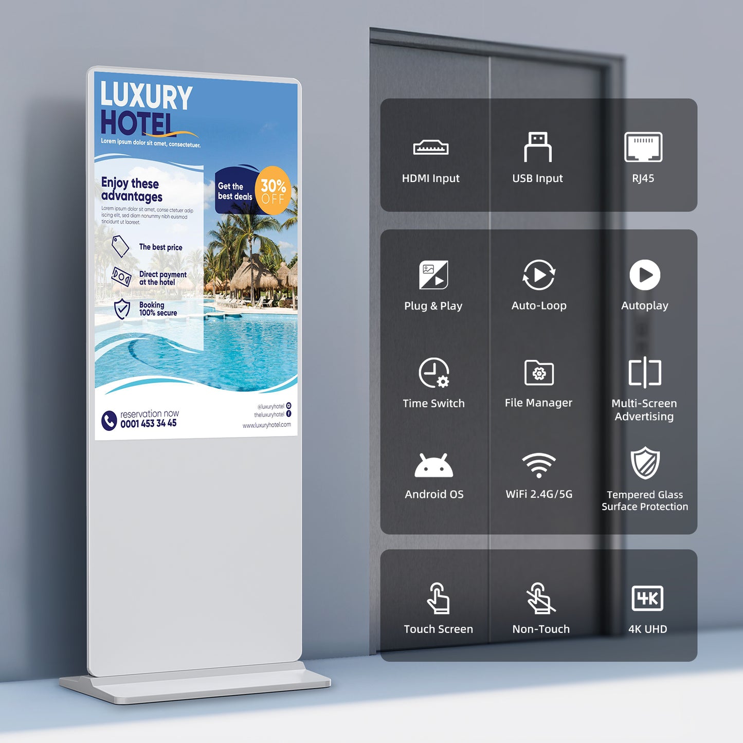 Indoor LCD digital signage (White)