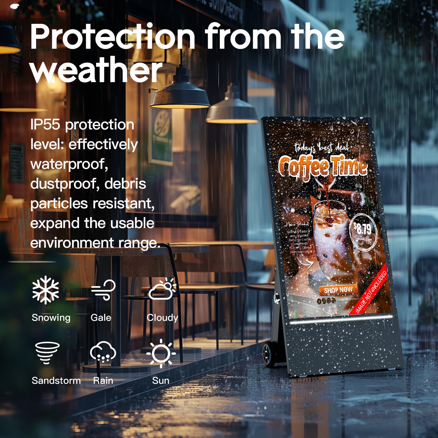 43'' Portable Outdoor Digital Signage Display