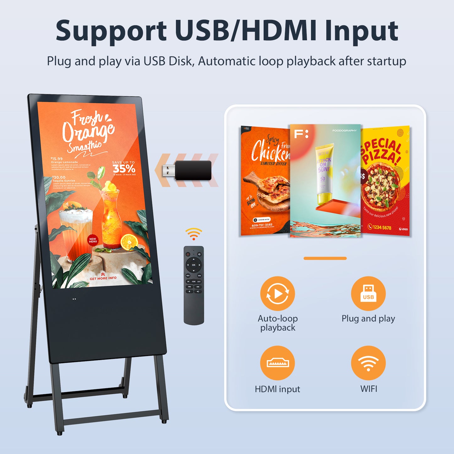 32'' Portable LCD Digital Signage