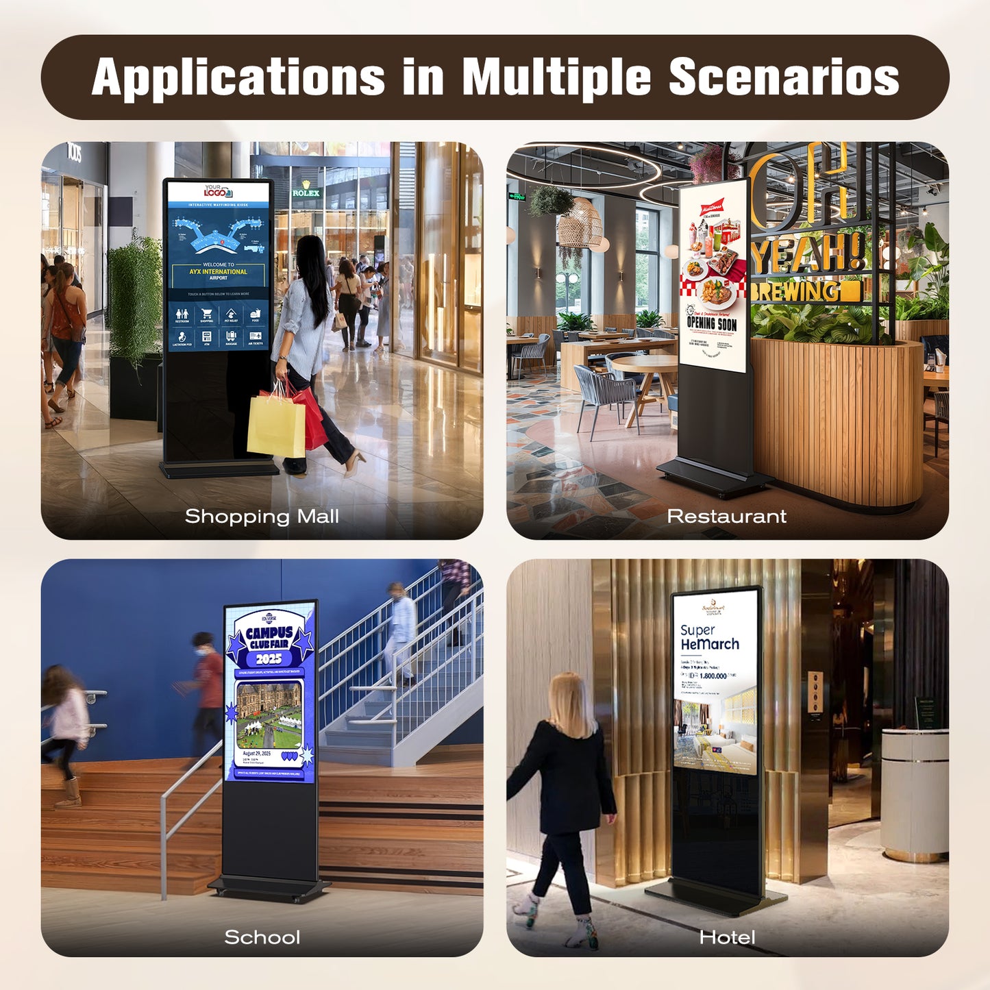 Indoor LCD digital signage (Black)