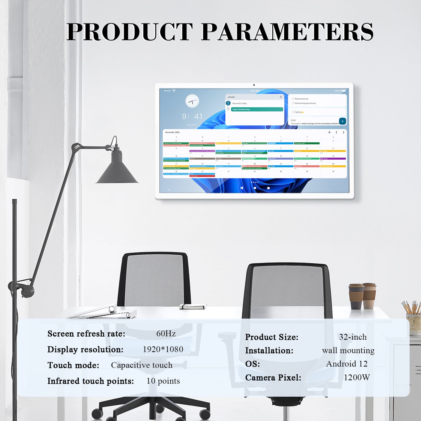 21.5'' Digital Calendar with Touchscreen