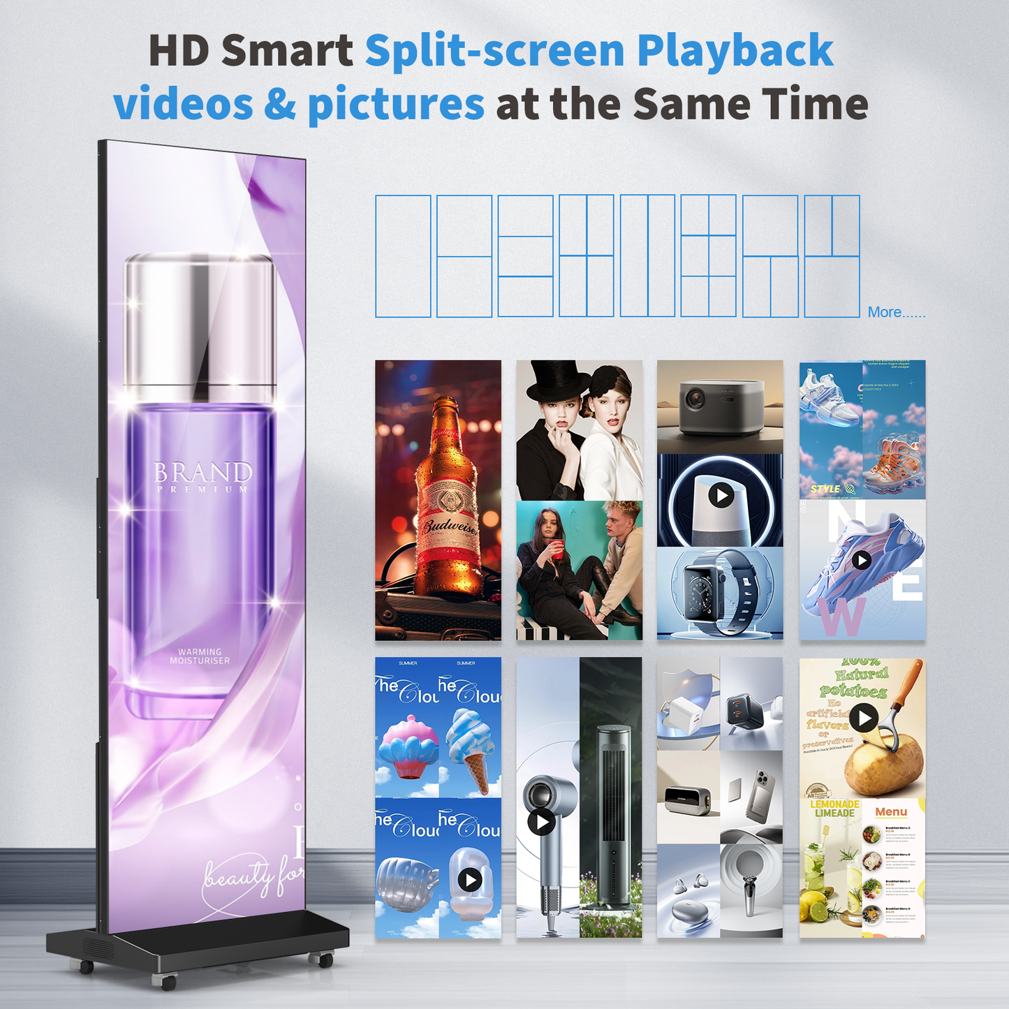 80" Seamless Splicing Foldable P1.86 LED Poster