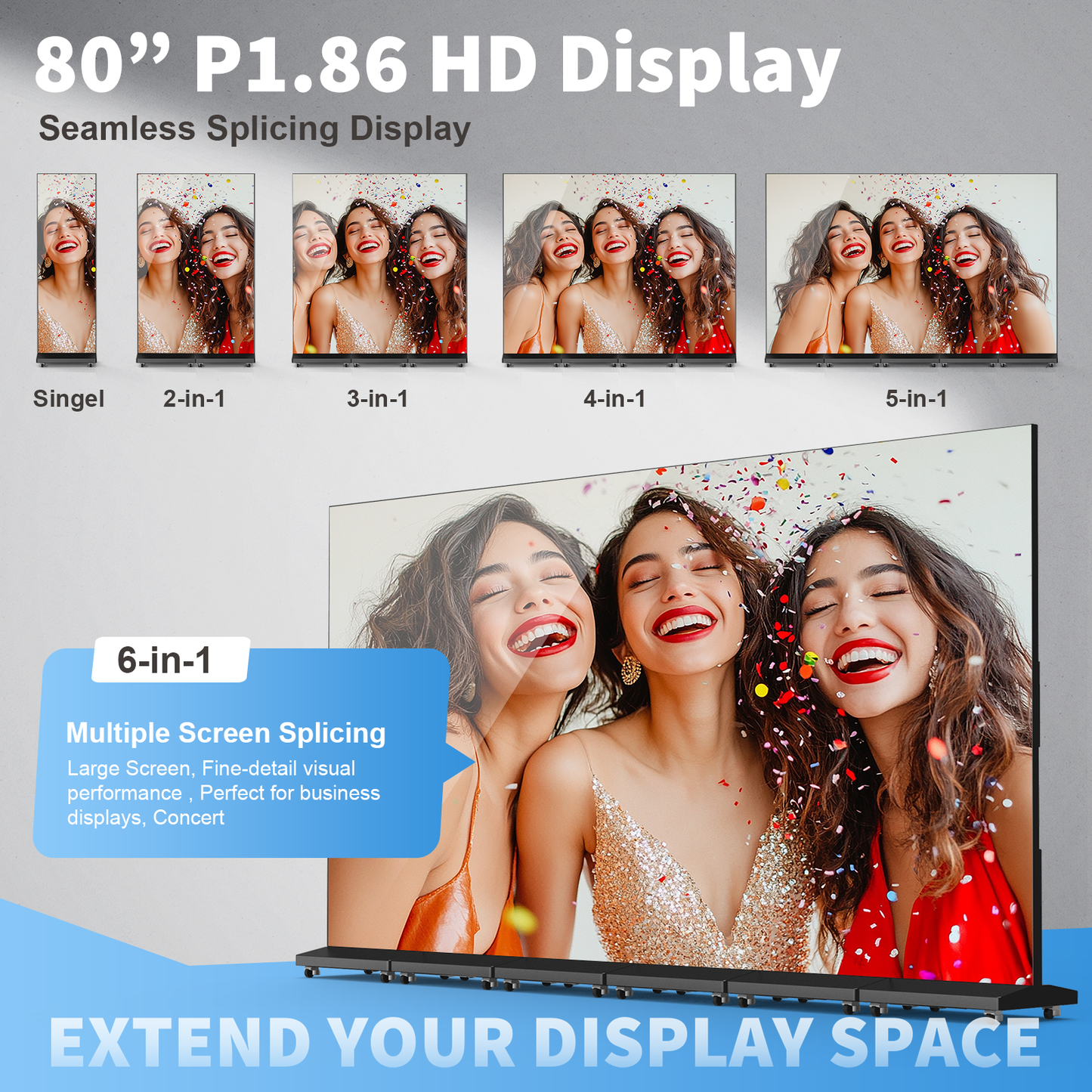 80" Seamless Splicing Foldable P1.86 LED Poster