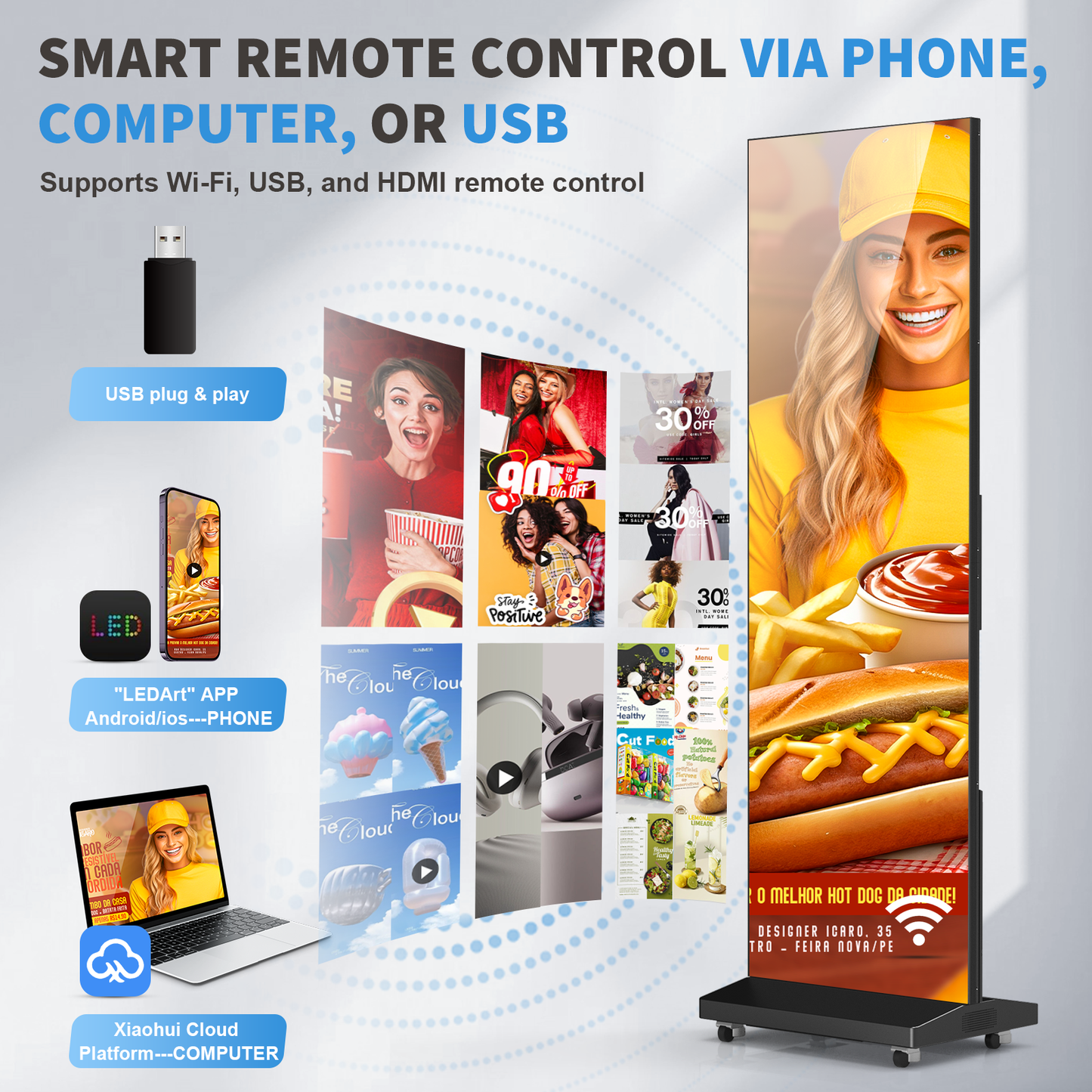 80" Seamless Splicing Foldable P1.86 LED Poster