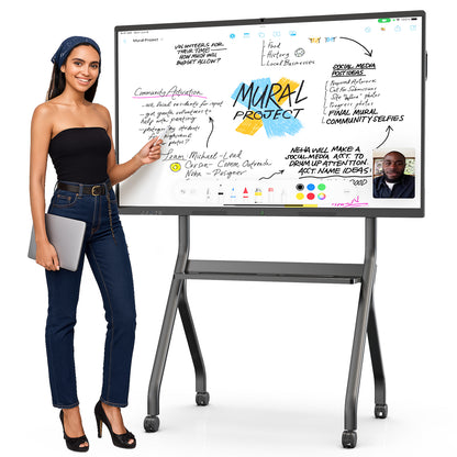 55 65 75 85 4K UHD All-in-one Smart Board for Classroom Home Office Studio (Wall Mount Included)