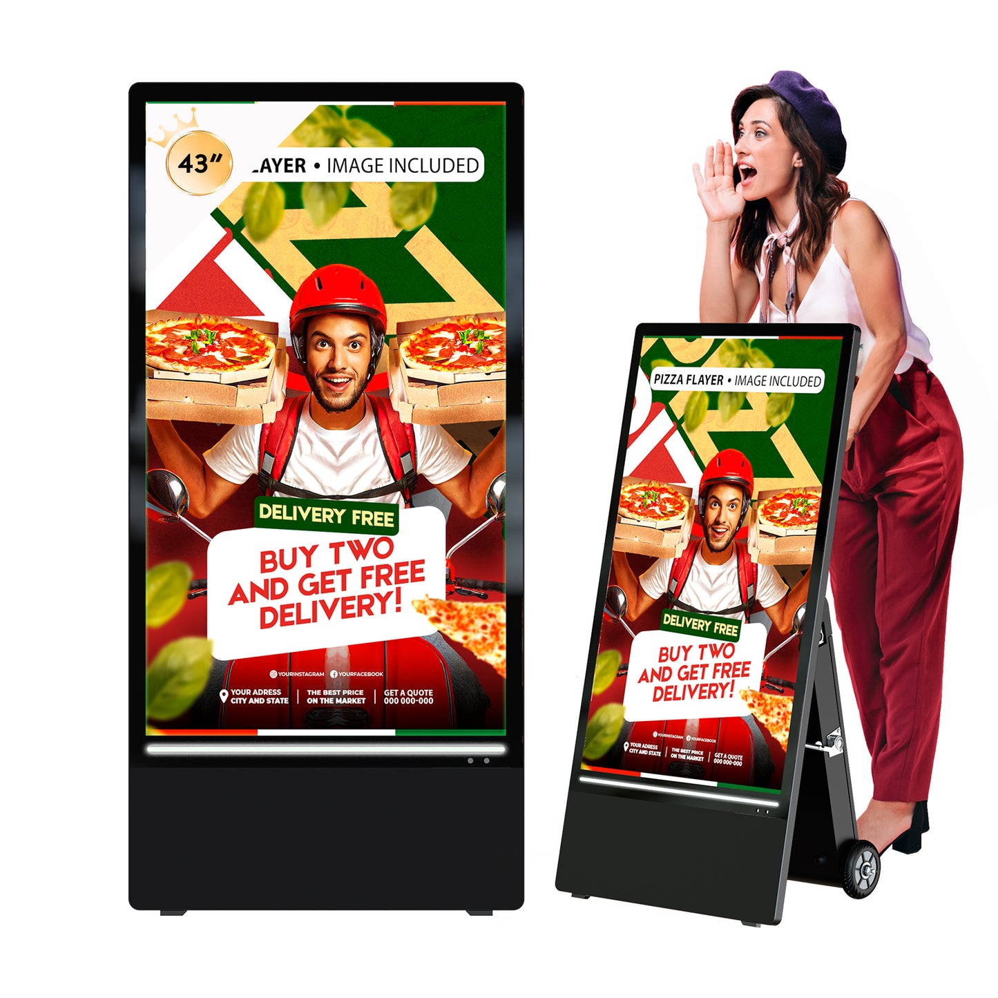 43'' Portable Outdoor Digital Signage Display