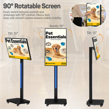 32" Rotating LCD Digital Signage Display (Touch & Non-touch)