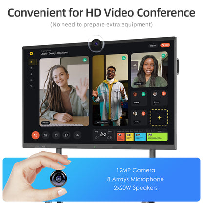 55 65 75 85 4K UHD All-in-one Smart Board for Classroom Home Office Studio (Wall Mount Included)