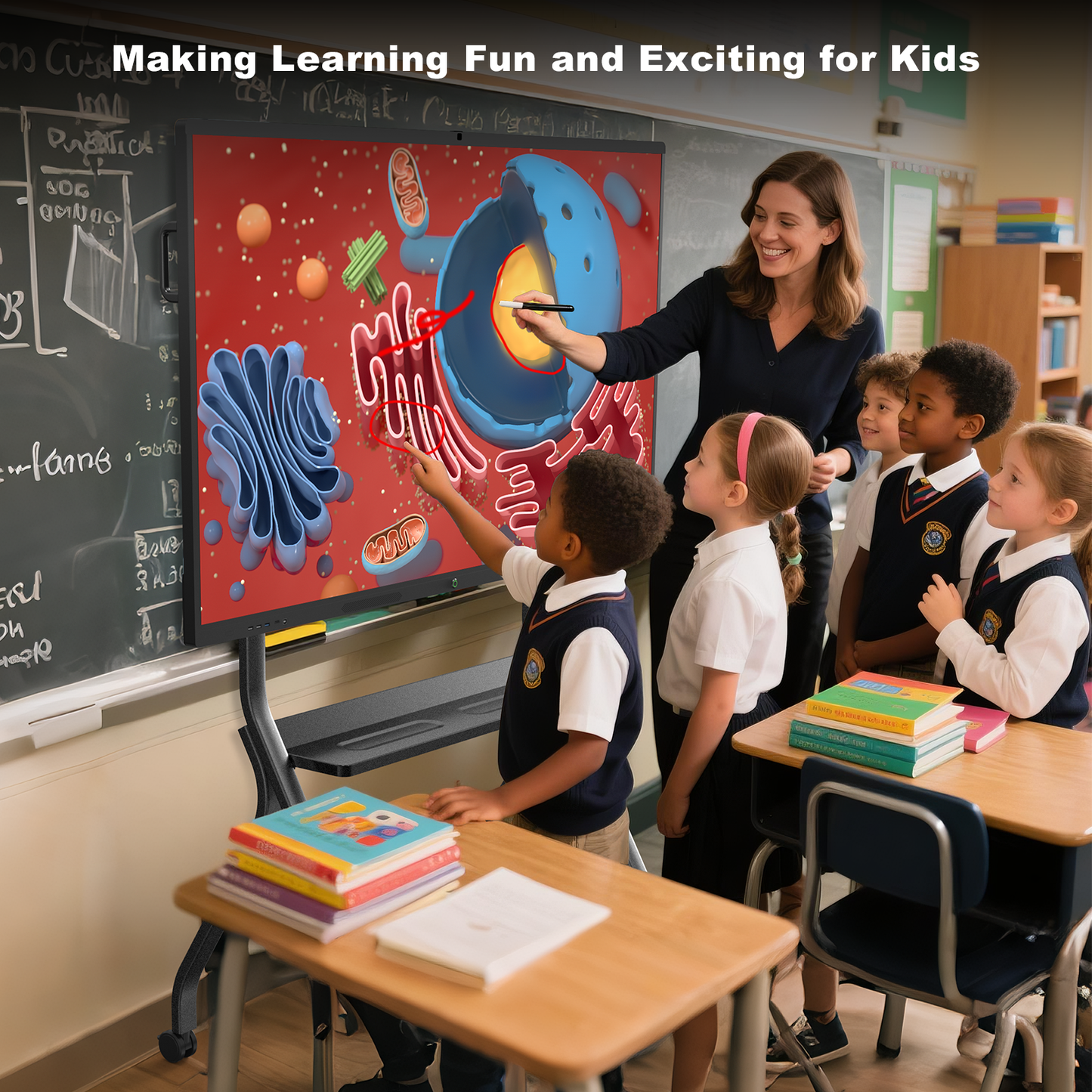 4K UHD All-in-one Smart Board for Classroom Home Office Studio (Wall Mount Included)