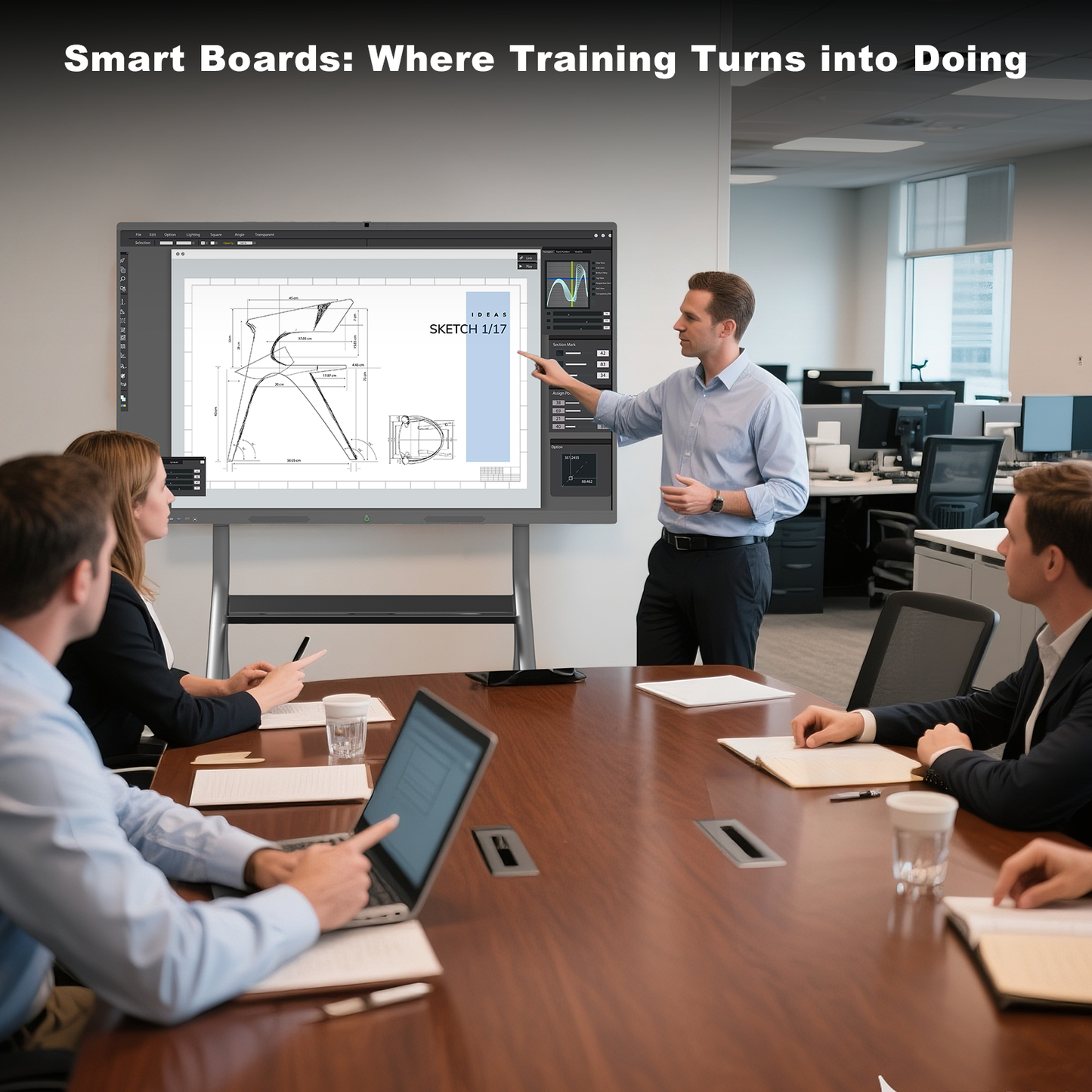 4K UHD All-in-one Smart Board for Classroom Home Office Studio (Wall Mount Included)