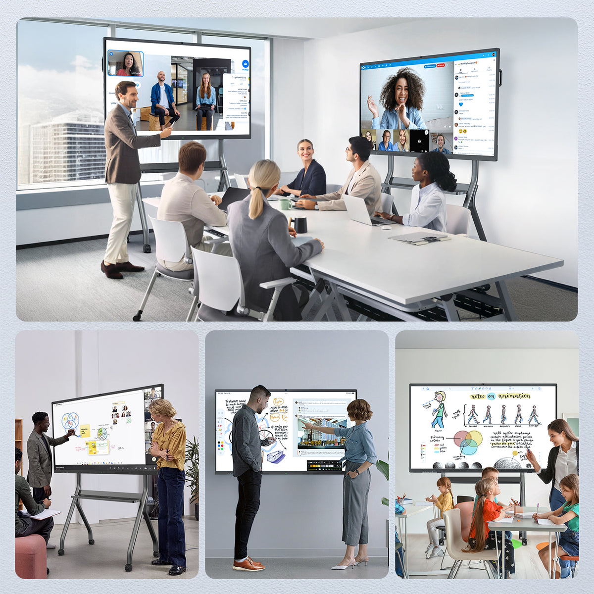55 65 75 85 4K UHD All-in-one Smart Board for Classroom Home Office St ...