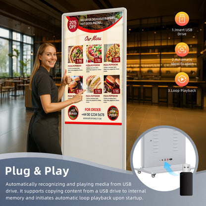 32 43 49 55 65" Indoor LCD digital signage (White)