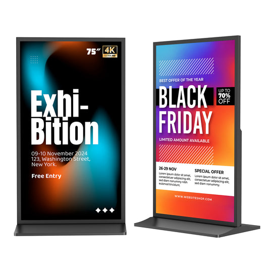 75 85" Full Screen Indoor LCD Floor Stand Digital Signage Display