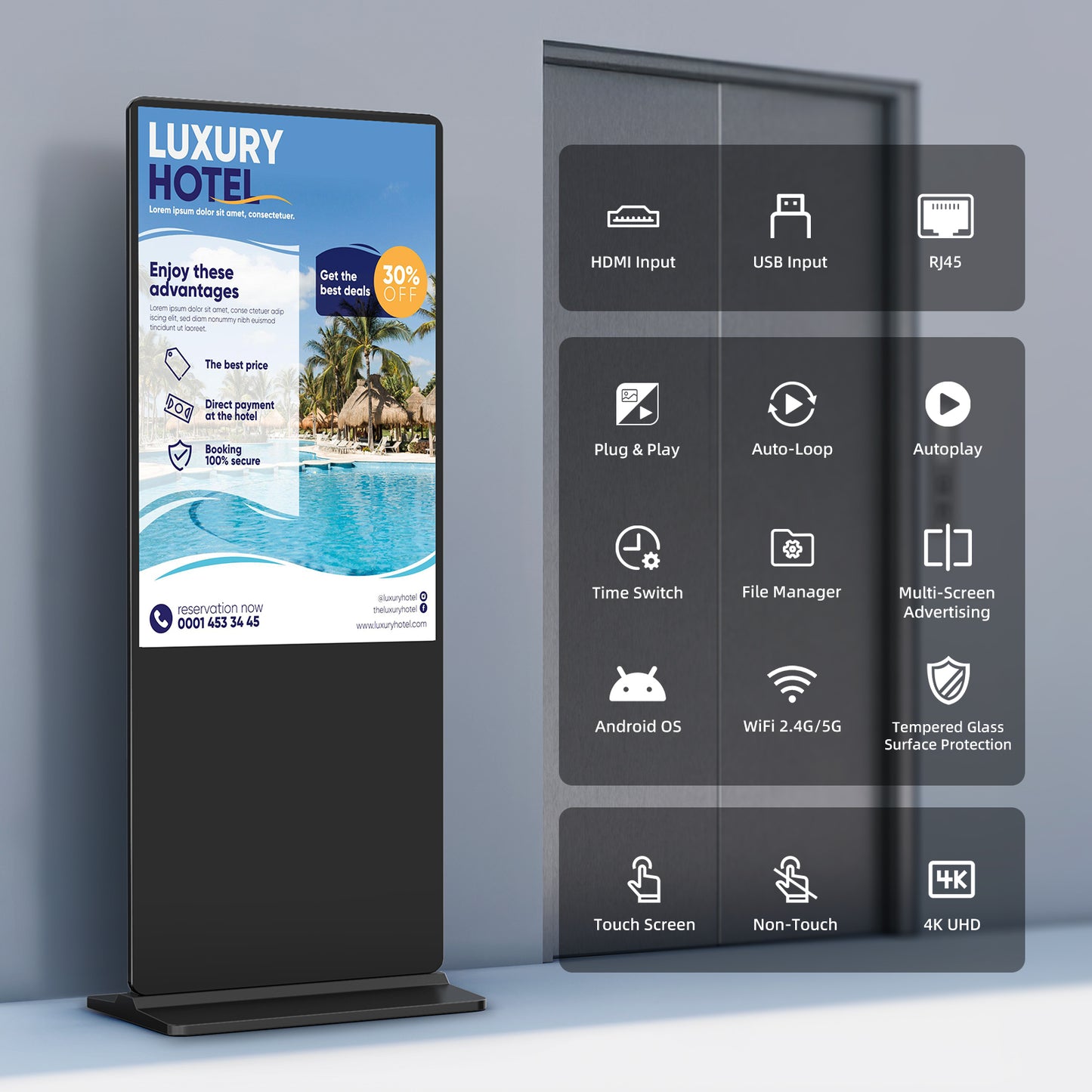 Indoor LCD digital signage (Black)