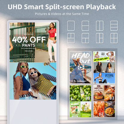 32 43 49 55 65" Indoor LCD digital signage (White)