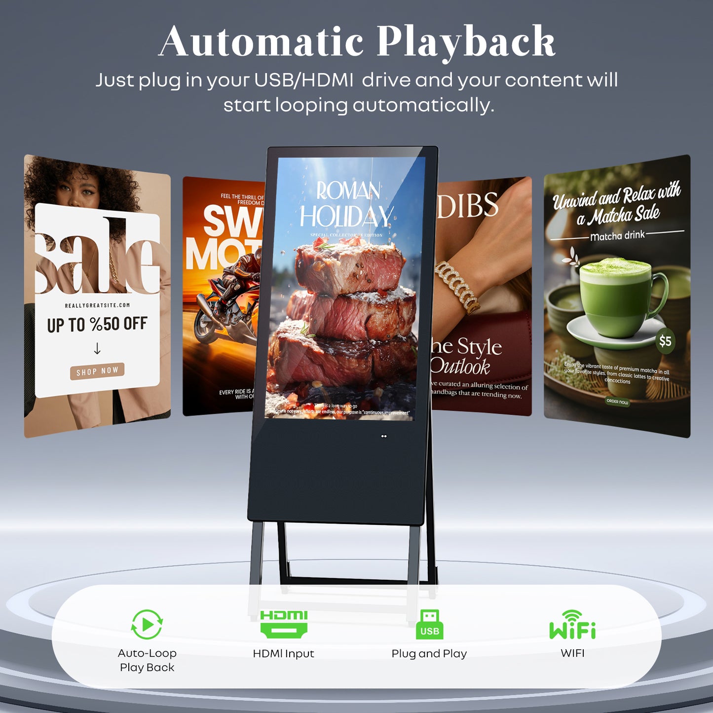 32'' Portable LCD Digital Signage (non- touch screen)