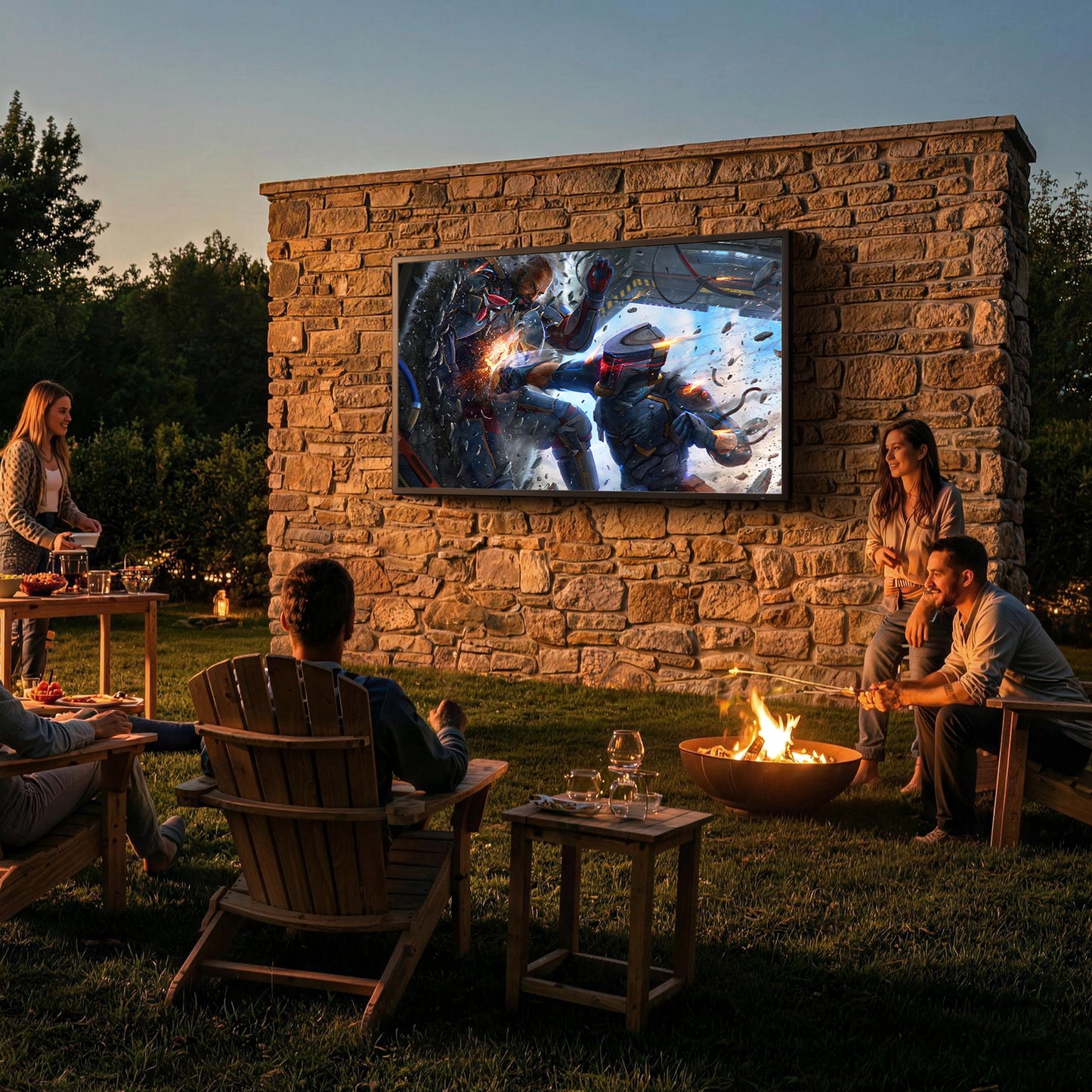55 65" 2500 Nits 4K UHD IP55 Weatherproof Google Outdoor TV