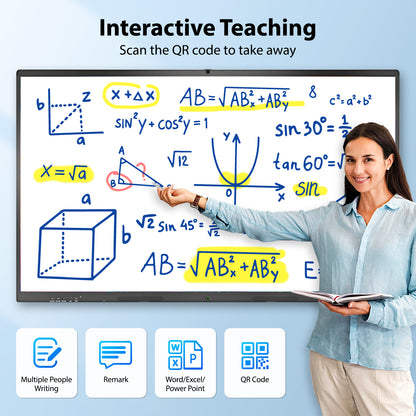 55 65 75 85 4K UHD All-in-one Smart Board for Classroom Home Office Studio (Wall Mount Included)