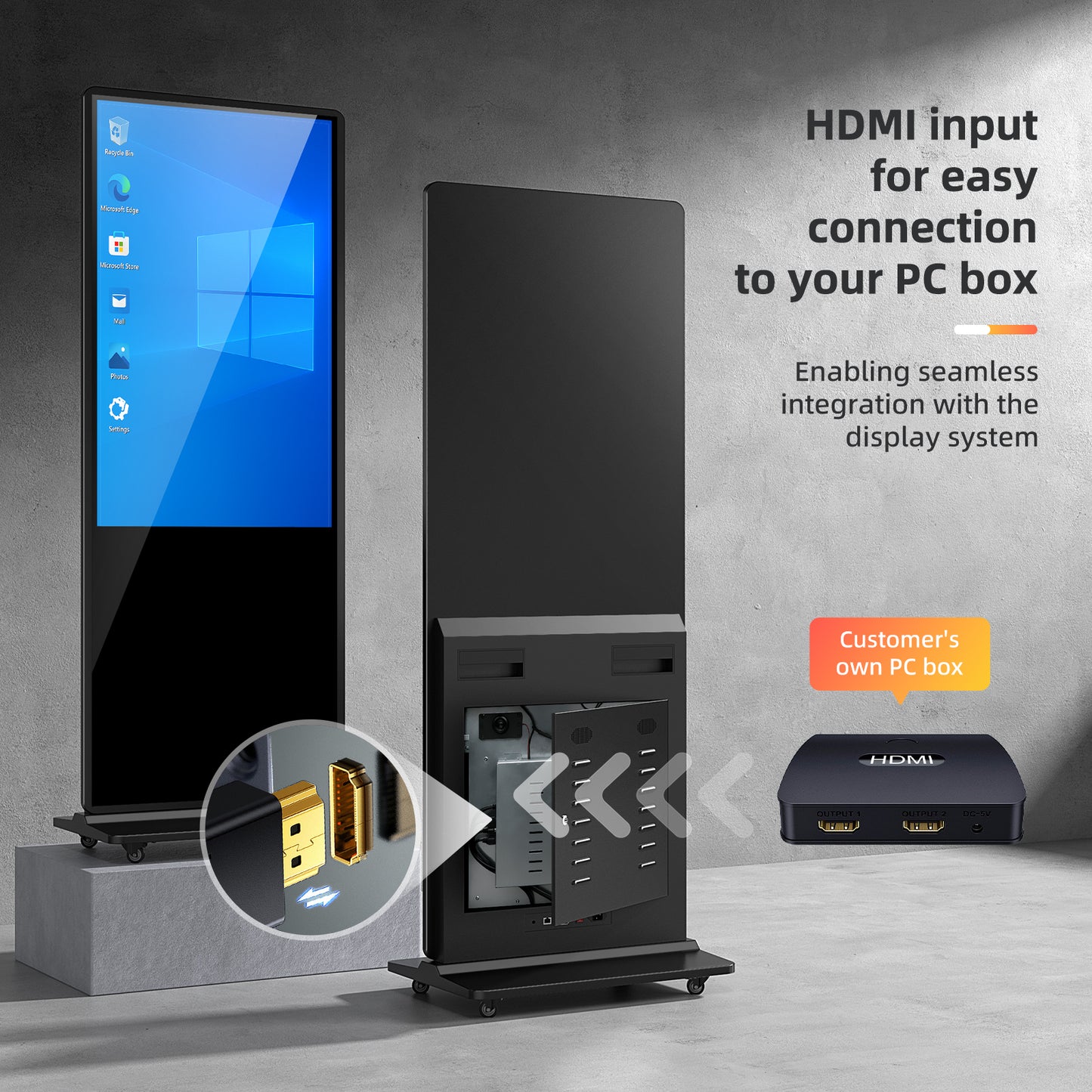 Indoor LCD digital signage (Black)
