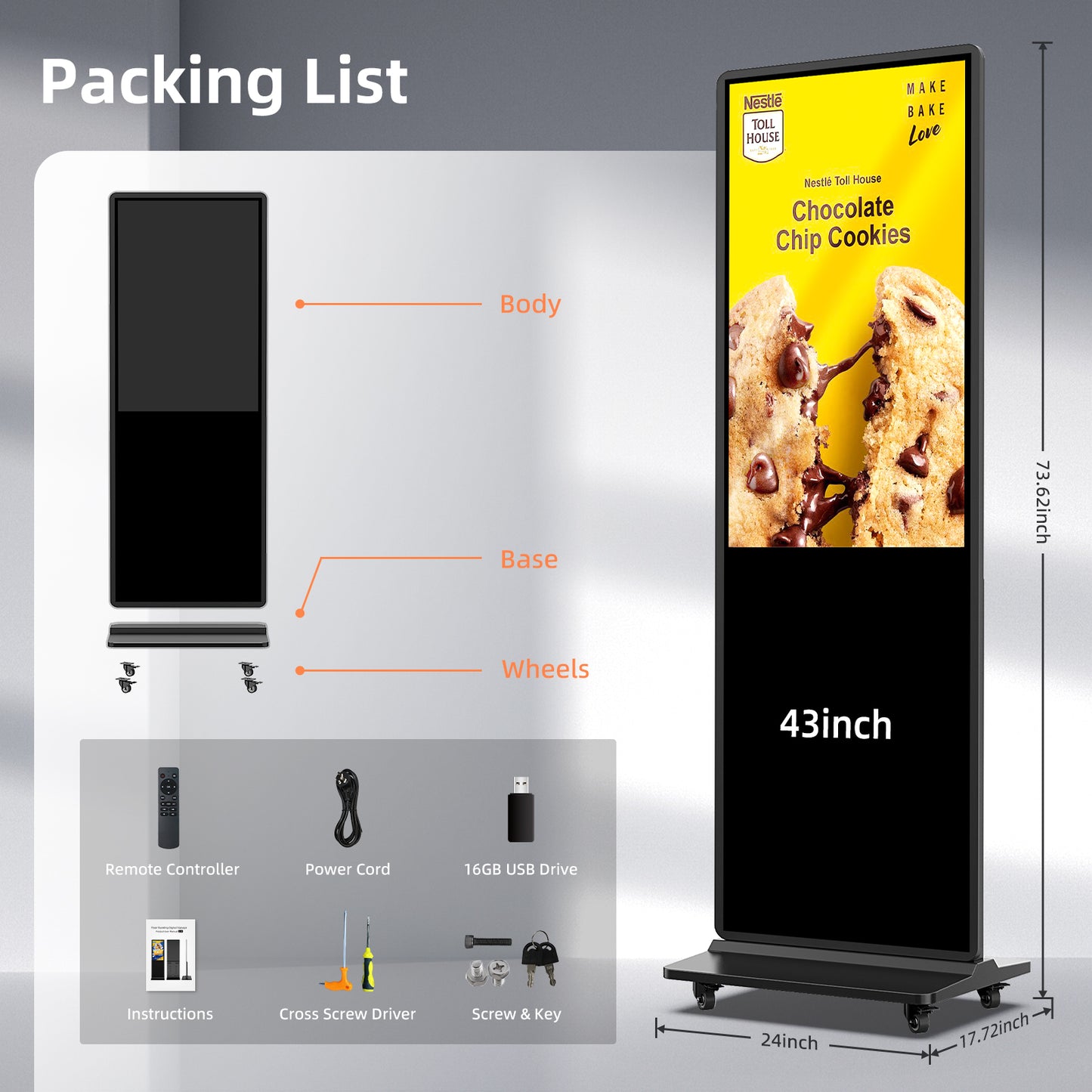 Indoor LCD digital signage (Black)