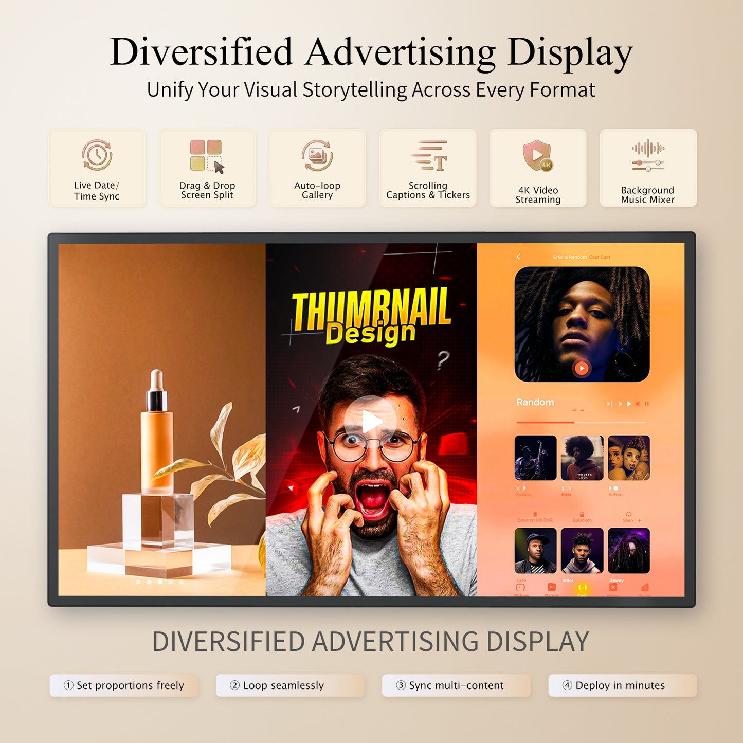 21.5 32 43" Touch Screen Digital Signage  (Wall Mount Included)