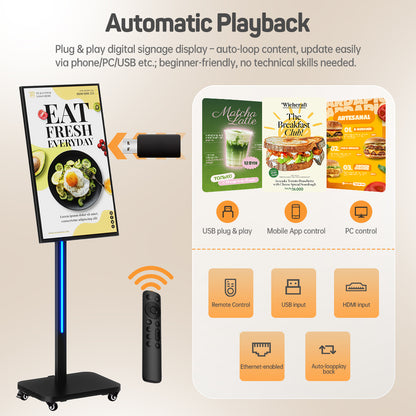 32" Rotating LCD Digital Signage Display (Touch & Non-touch)