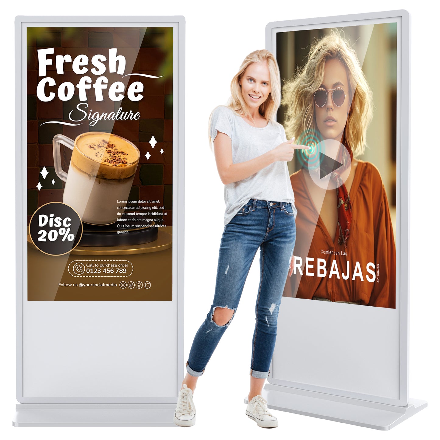 Indoor LCD digital signage (White)