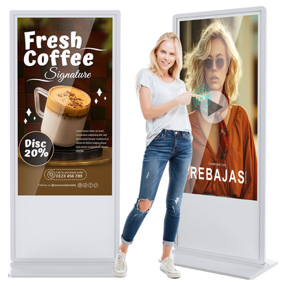 32 43 49 55 65" Indoor LCD digital signage (White)