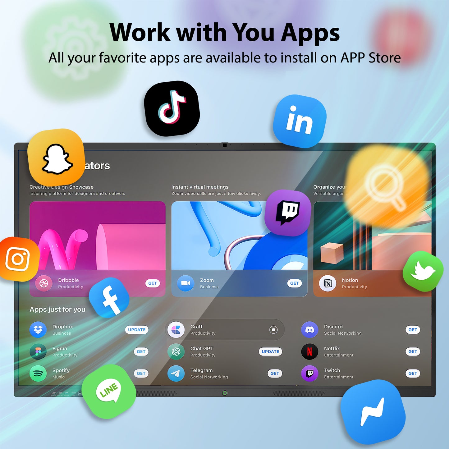 4K UHD All-in-one Smart Board for Classroom Home Office Studio (Wall Mount Included)