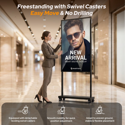 32 43 55  65" 3000 Nits High Brightness Indoor Street Window Digital Signage