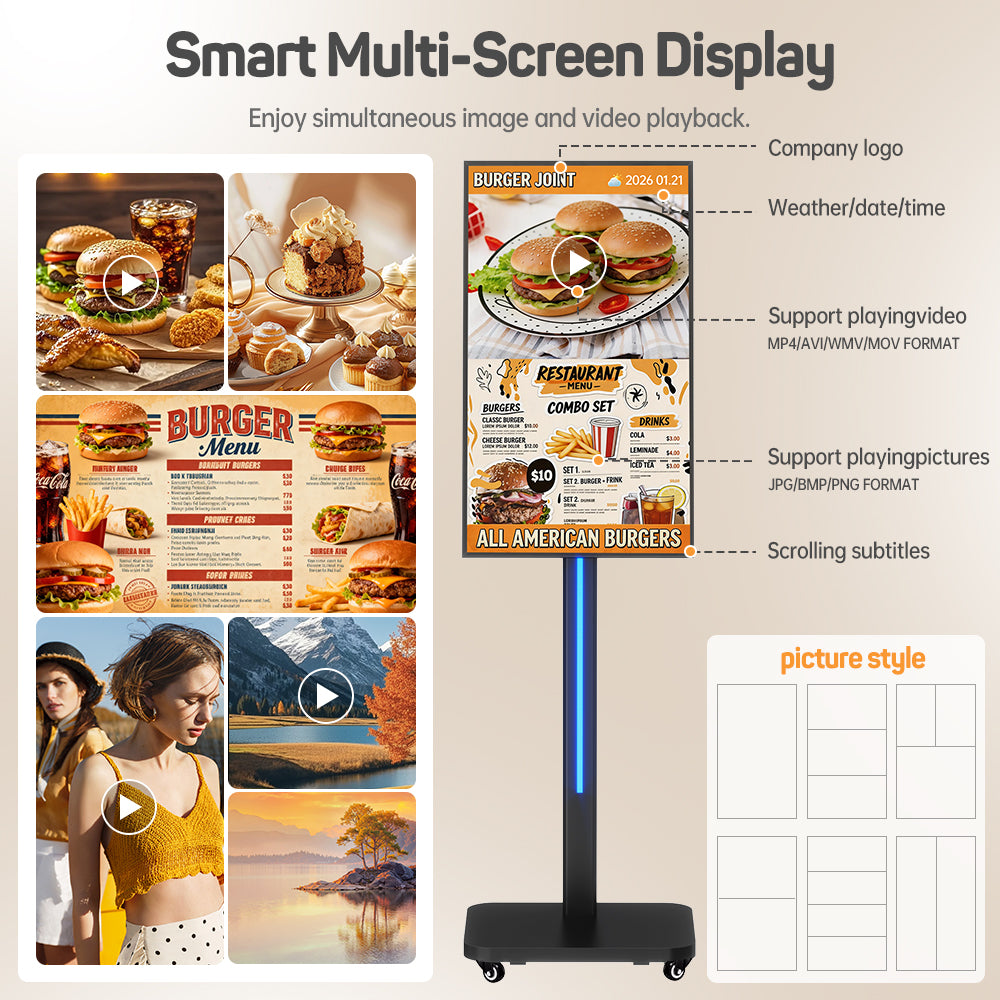 32" Rotating LCD Digital Signage Display (Touch & Non-touch)