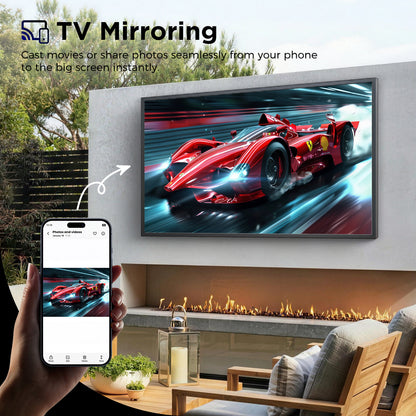 55 65" 2500 Nits 4K UHD IP55 Weatherproof Google Outdoor TV