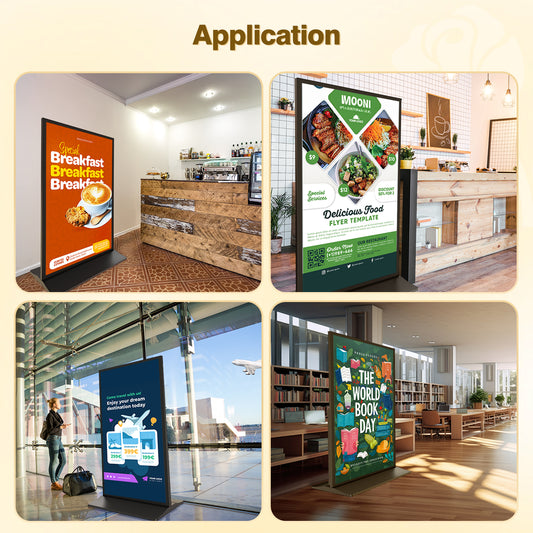75 85" Full Screen Indoor LCD Floor Stand Digital Signage Display