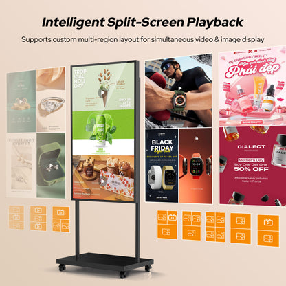 32 43 55  65" 3000 Nits High Brightness Indoor Street Window Digital Signage