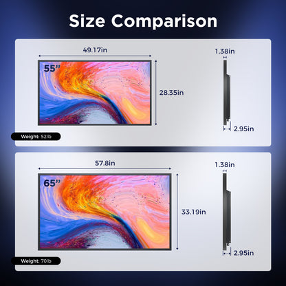 55 65" 2500 Nits 4K UHD IP55 Weatherproof Google Outdoor TV