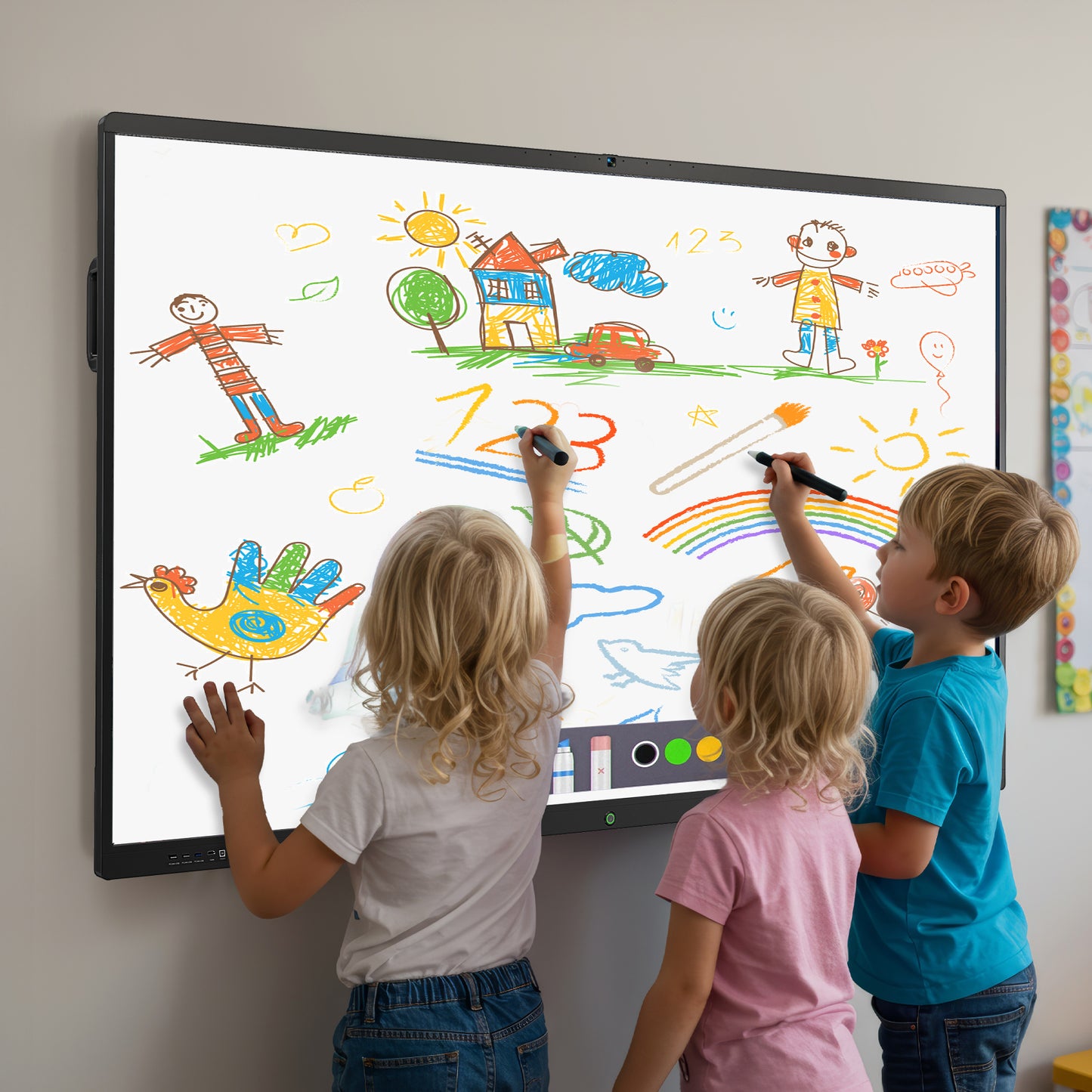 4K UHD All-in-one Smart Board for Classroom Home Office Studio (Wall Mount Included)